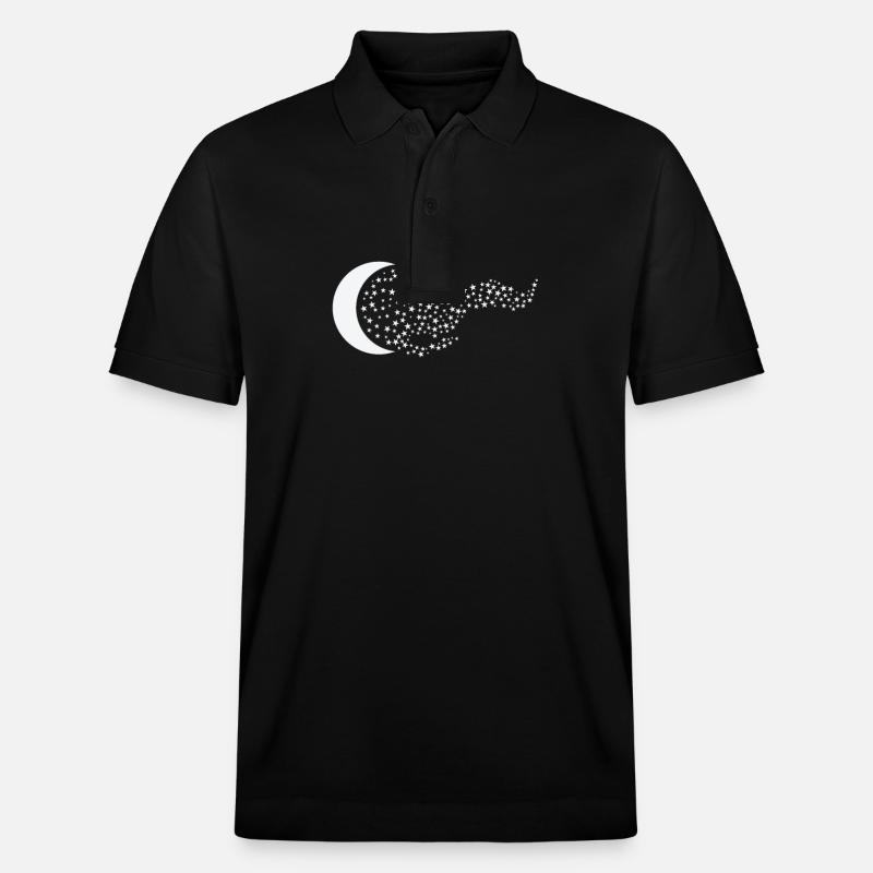 Lune, Ciel Nocturne, Espace - Polo PREPSTER bio Stanley/Stella Unisexe - noir