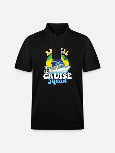 Brazil Cruise Squad Family Vacation Trip - Stanley/Stella Unisex Organic Polo Shirt PREPSTER - black