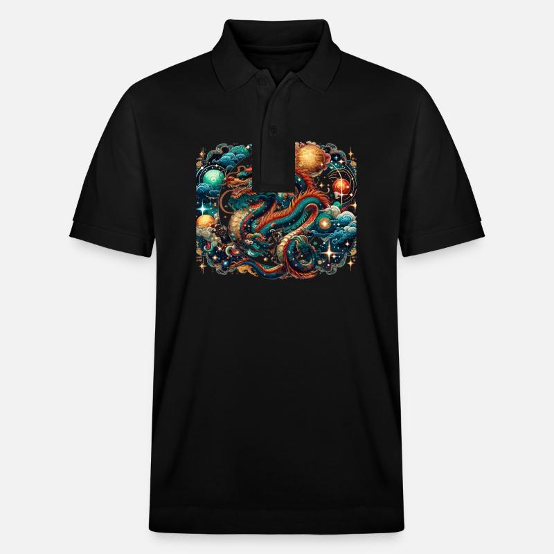 Dragon astrologie du zodiaque chinois - Polo PREPSTER bio Stanley/Stella Unisexe - noir