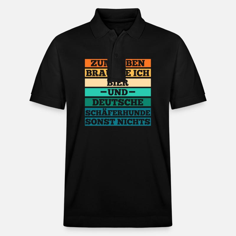 Bier Hund Deutscher Schäferhund - Stanley/Stella Unisex Bio-Poloshirt PREPSTER - Schwarz