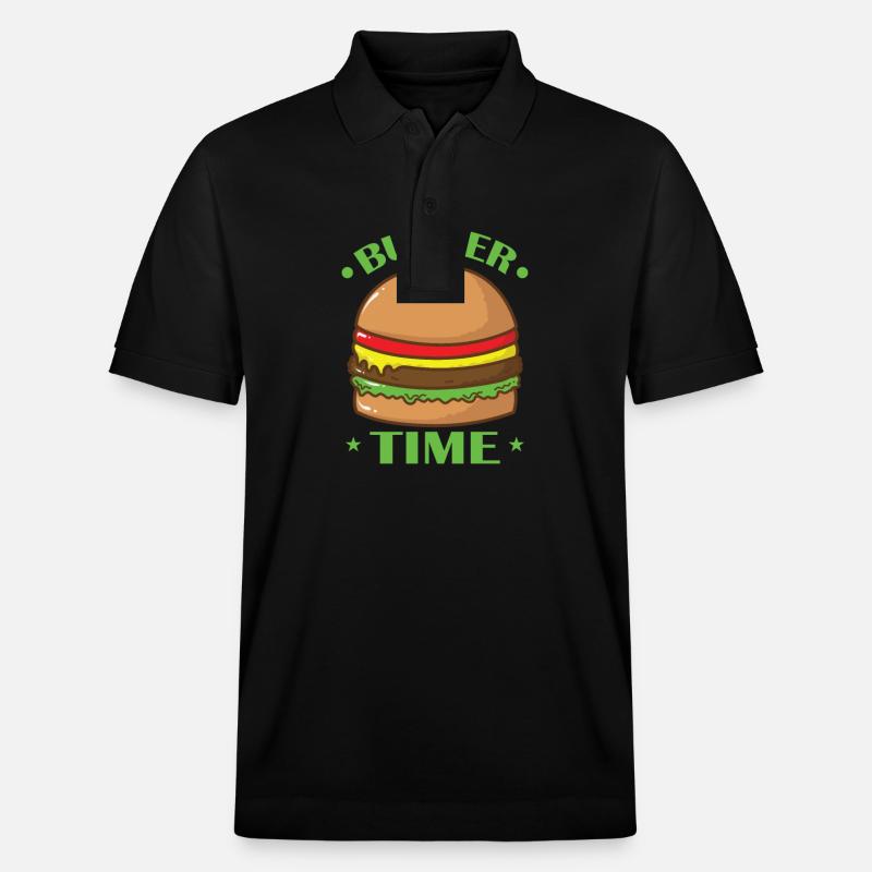 Burger Time Restauration rapide - Polo PREPSTER bio Stanley/Stella Unisexe - noir