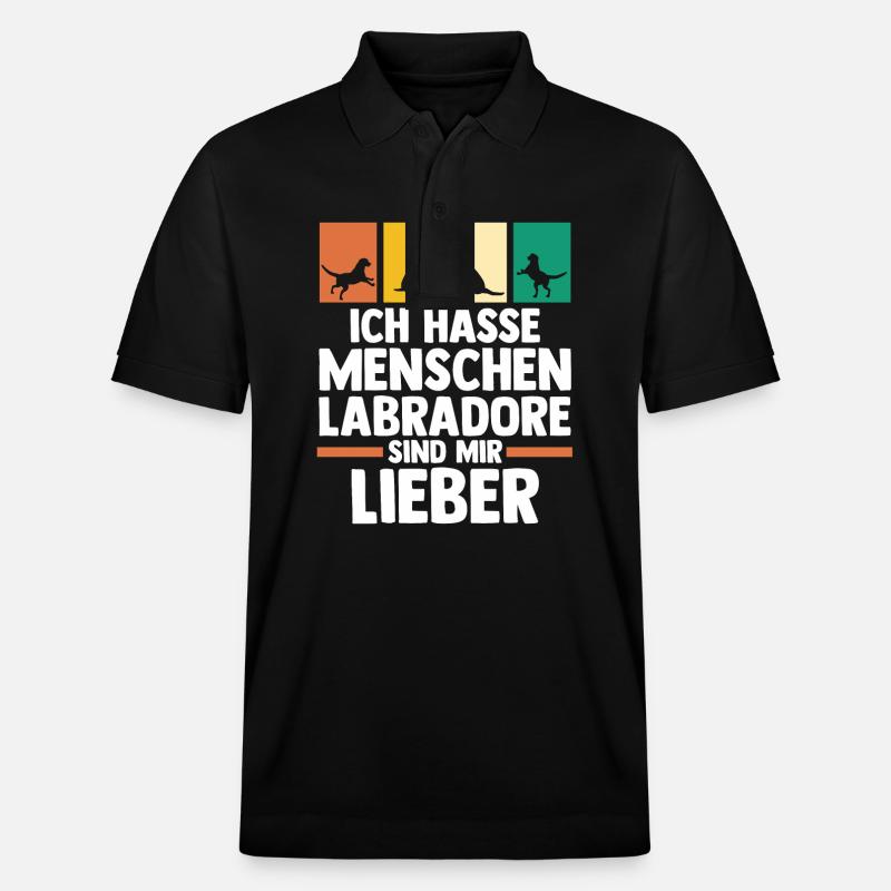 Hund Labrador - Stanley/Stella Unisex Bio-Poloshirt PREPSTER - Schwarz