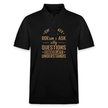 Chocolate Understands Whole Milk Cocoa - Stanley/Stella Unisex Organic Polo Shirt PREPSTER - black - Front - Roxy (174cm) & Andy (188cm)