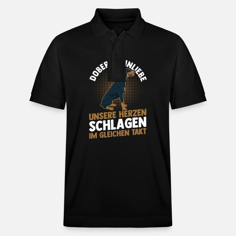 Hund Dobermann - Stanley/Stella Unisex Bio-Poloshirt PREPSTER - Schwarz