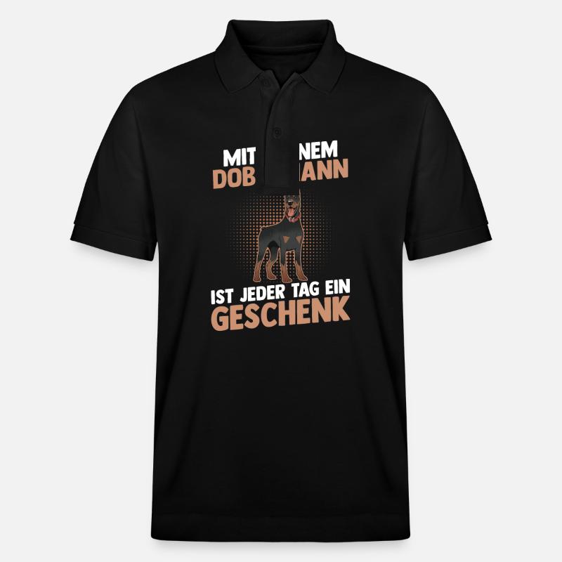 Hund Dobermann - Stanley/Stella Unisex Bio-Poloshirt PREPSTER - Schwarz