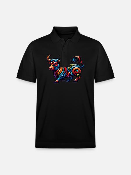 Oxe Tatuering Tribal Kinesisk Zodiak - Ekologisk pikétröja PREPSTER unisex från Stanley/Stella - svart