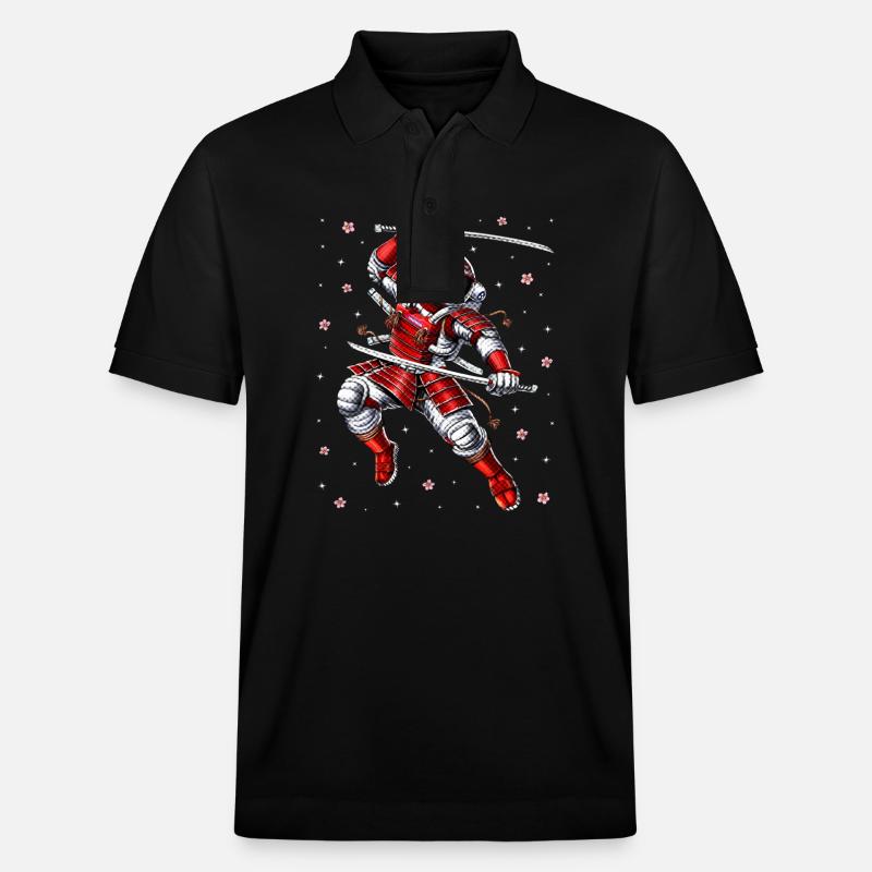 Astronauten-Samurai-Krieger - Stanley/Stella Unisex Bio-Poloshirt PREPSTER - Schwarz