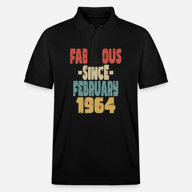 Fabuleux Février 1964 - Polo PREPSTER bio Stanley/Stella Unisexe - noir