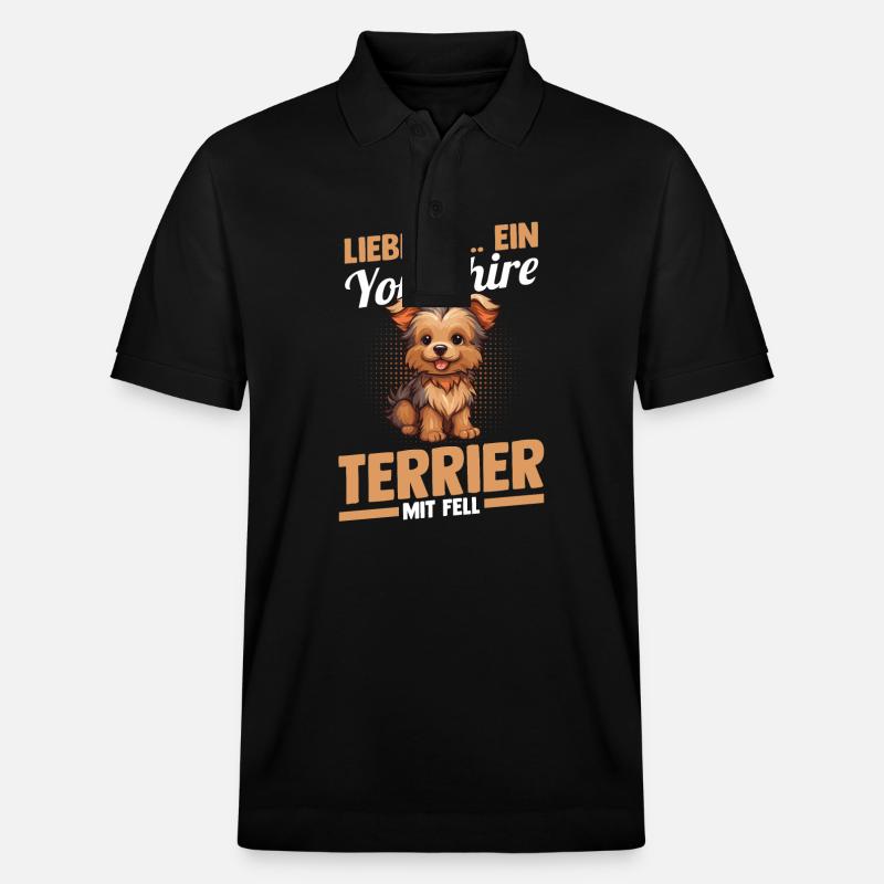 Hund Yorkshire Terrier - Stanley/Stella Unisex Bio-Poloshirt PREPSTER - Schwarz