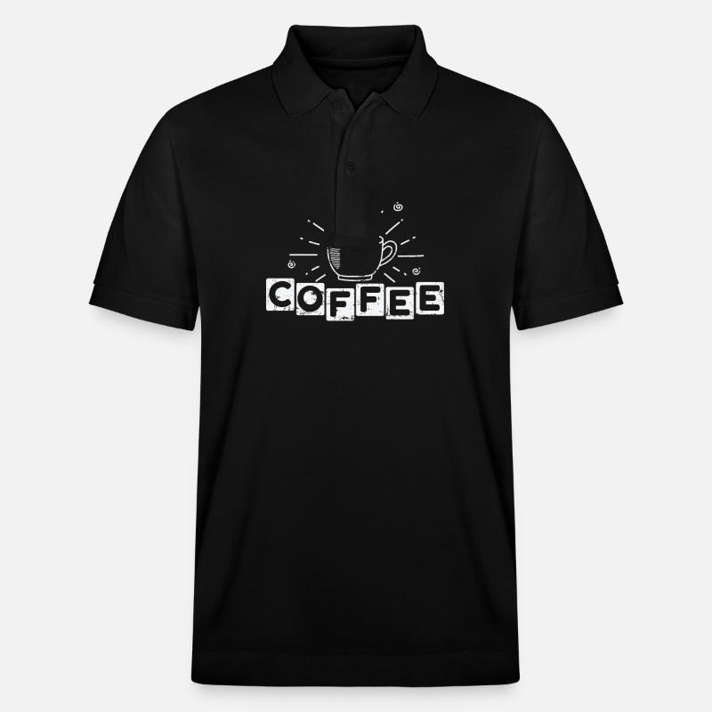Café Caféine Café Arôme - Polo PREPSTER bio Stanley/Stella Unisexe - noir