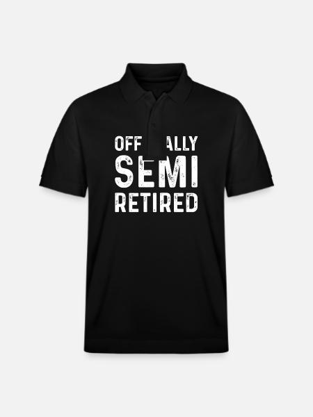 Officially Semi Retired Funny Retirement - Stanley/Stella Unisex Organic Polo Shirt PREPSTER - black