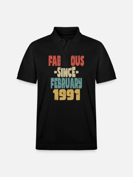 Fabulous February 1991 - Stanley/Stella Unisex Organic Polo Shirt PREPSTER - black