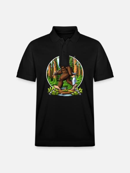 Bigfoot Fishing - Stanley/Stella Unisex Organic Polo Shirt PREPSTER - black