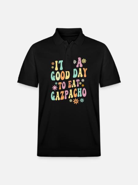 Funny Gazpacho Saying - Stanley/Stella Unisex Organic Polo Shirt PREPSTER - black