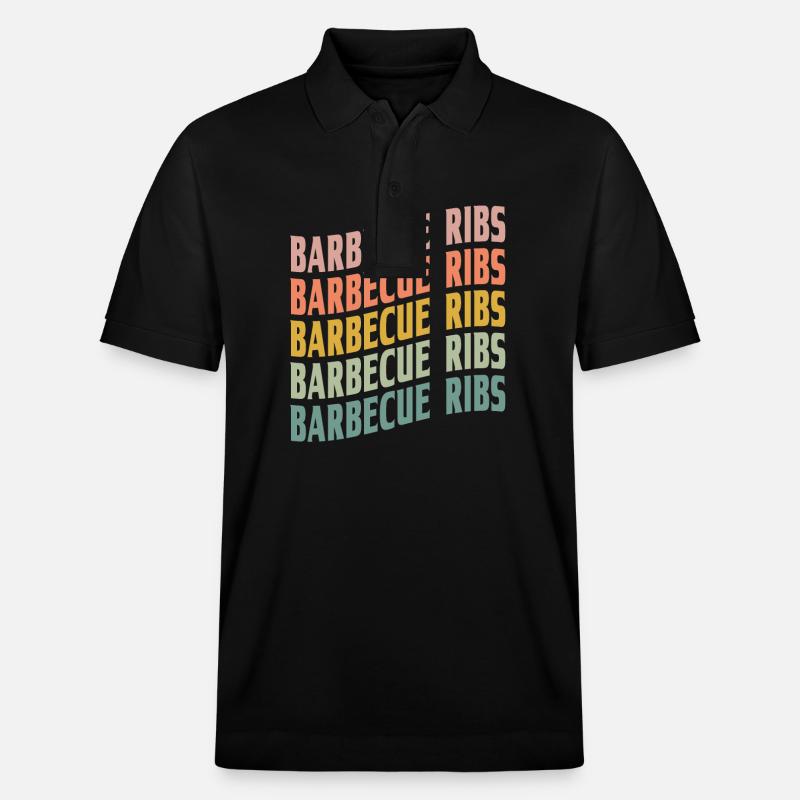 Barbecue Rippchen Schrift - Stanley/Stella Unisex Bio-Poloshirt PREPSTER - Schwarz