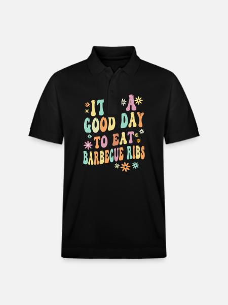 Grill rib saying - Stanley/Stella Unisex Organic Polo Shirt PREPSTER - black