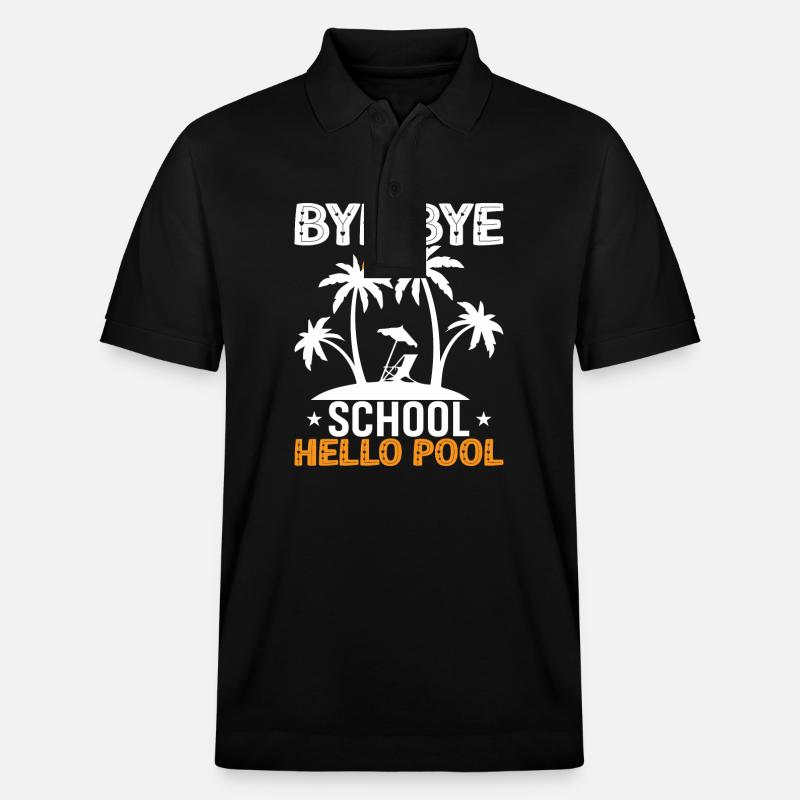 Bye Bye School Hello Pool - Stanley/Stella Unisex Organic Polo Shirt PREPSTER - black