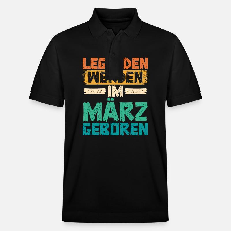 Les légendes naissent en mars - Polo PREPSTER bio Stanley/Stella Unisexe - noir