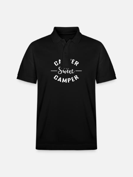 Camper Sweet Camper Holidays Mountains - Stanley/Stella Unisex Organic Polo Shirt PREPSTER - black