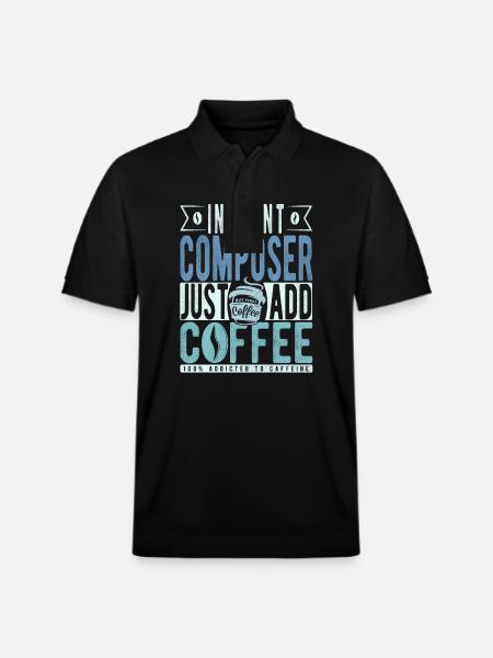 Instant Composer Just Add Coffee - Stanley/Stella Unisex Organic Polo Shirt PREPSTER - black