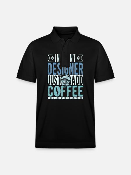 Instant Designer Just Add Coffee - Stanley/Stella Unisex Organic Polo Shirt PREPSTER - black