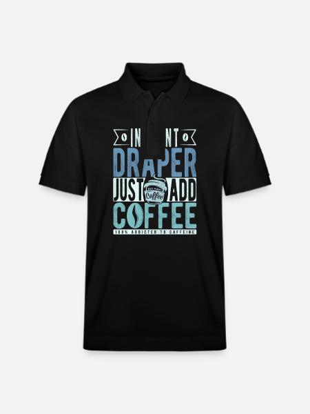 Instant Draper Just Add Coffee - Stanley/Stella Unisex Organic Polo Shirt PREPSTER - black