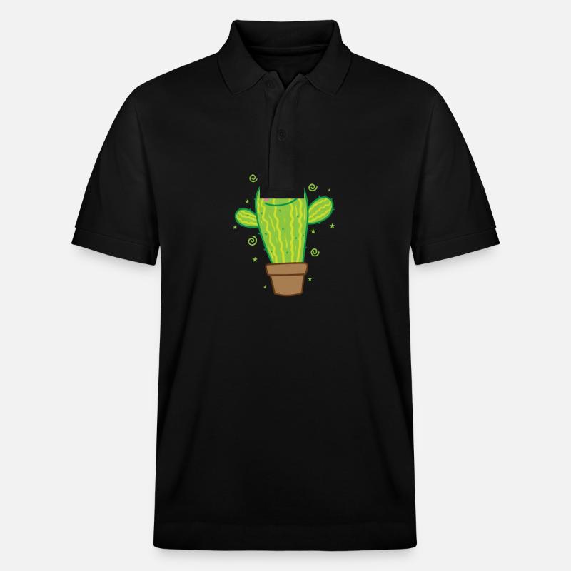 Plante de cactus en chaleur - Polo PREPSTER bio Stanley/Stella Unisexe - noir
