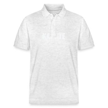 Karate Judan japanische Kampfkunst - Stanley/Stella Unisex Bio-Poloshirt PREPSTER - Weiß meliert - Vorne - Roxy (174cm) & Andy (188cm)