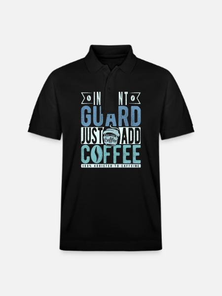 Instant Guard Just Add Coffee - Stanley/Stella Unisex Organic Polo Shirt PREPSTER - black