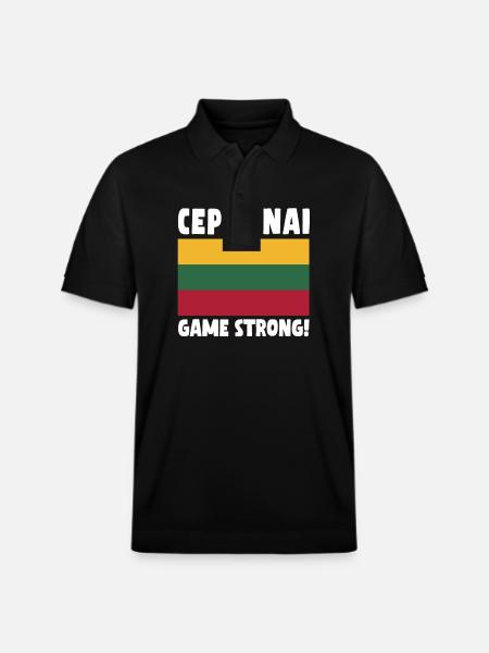 Cepelinai Game Strong - Stanley/Stella Unisex Organic Polo Shirt PREPSTER - black
