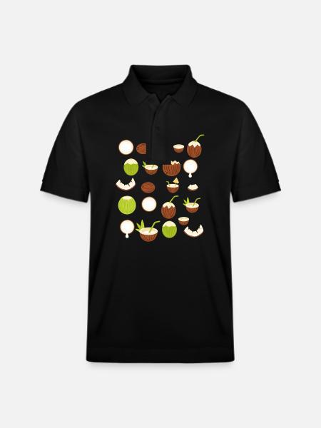 Retro Coconut Design - Stanley/Stella Unisex Organic Polo Shirt PREPSTER - black