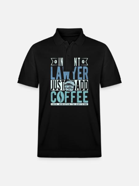 Instant Lawyer Just Add Coffee - Stanley/Stella Unisex Organic Polo Shirt PREPSTER - black