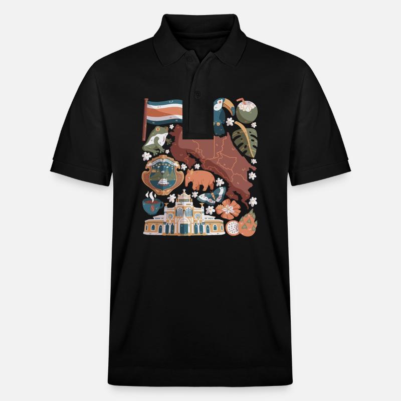 Costa Rica - Stanley/Stella Unisex Bio-Poloshirt PREPSTER - Schwarz