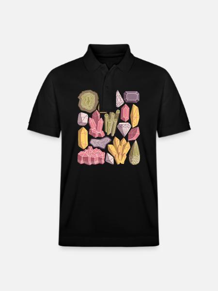 Crystals, Gemstones, Minerals, Diamonds - Stanley/Stella Unisex Organic Polo Shirt PREPSTER - black