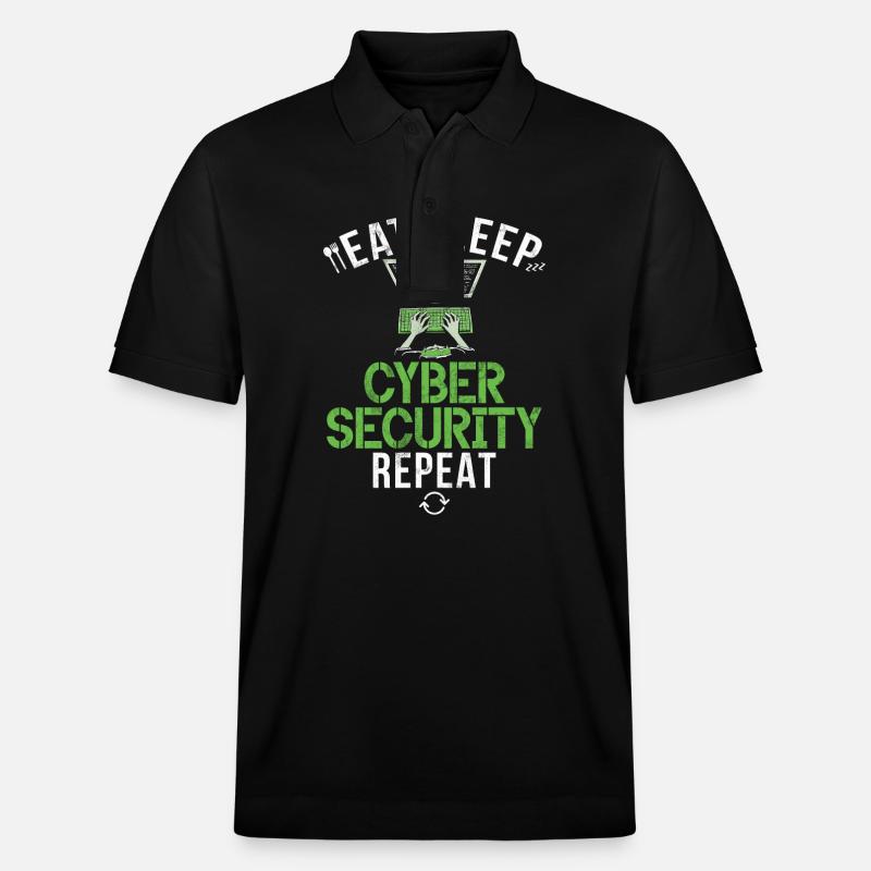 Cyber-sicherheits-hacker-hacking - Stanley/Stella Unisex Bio-Poloshirt PREPSTER - Schwarz