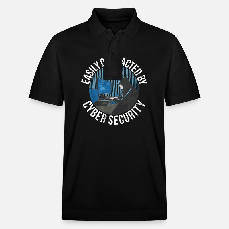 Cyber security hacker hacking - Stanley/Stella Unisex Organic Polo Shirt PREPSTER - black