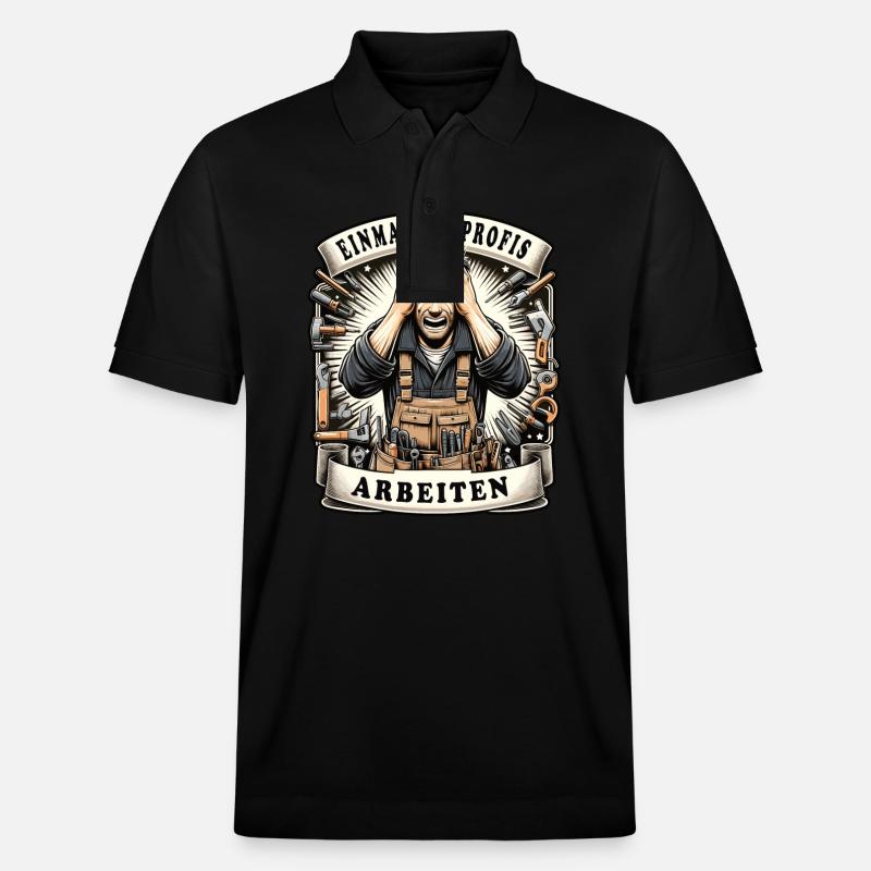 Einmal mit Profis Arbeiten Schreiner - Stanley/Stella Unisex Bio-Poloshirt PREPSTER - Schwarz