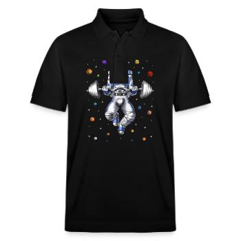 Astronaut Fitness Squats - Stanley/Stella Unisex Organic Polo Shirt PREPSTER - black - Front - Roxy (174cm) & Andy (188cm)
