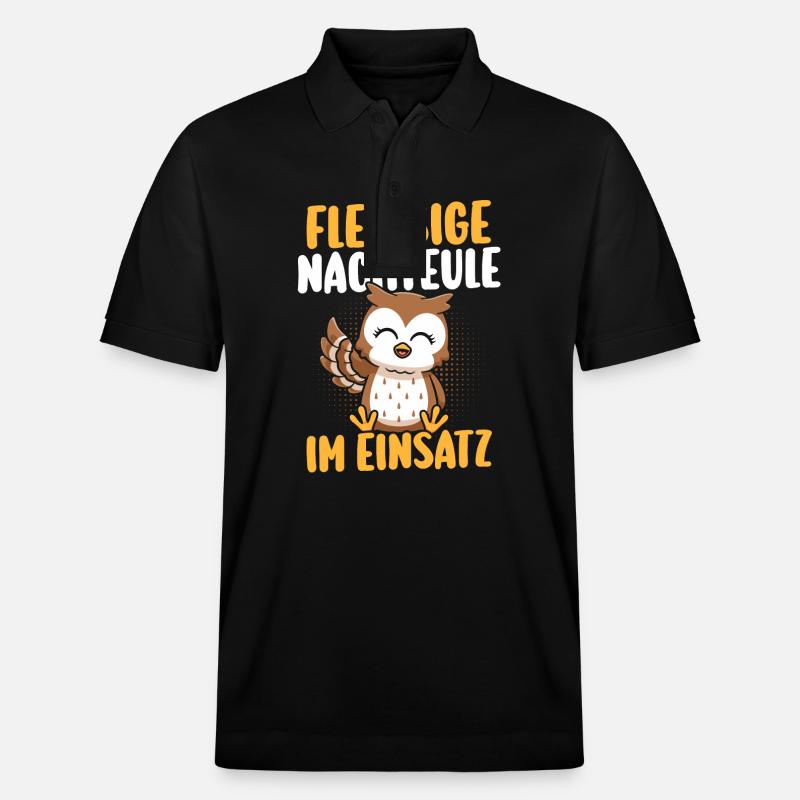 Fleißige Nachteule Nachtschicht - Stanley/Stella Unisex Bio-Poloshirt PREPSTER - Schwarz