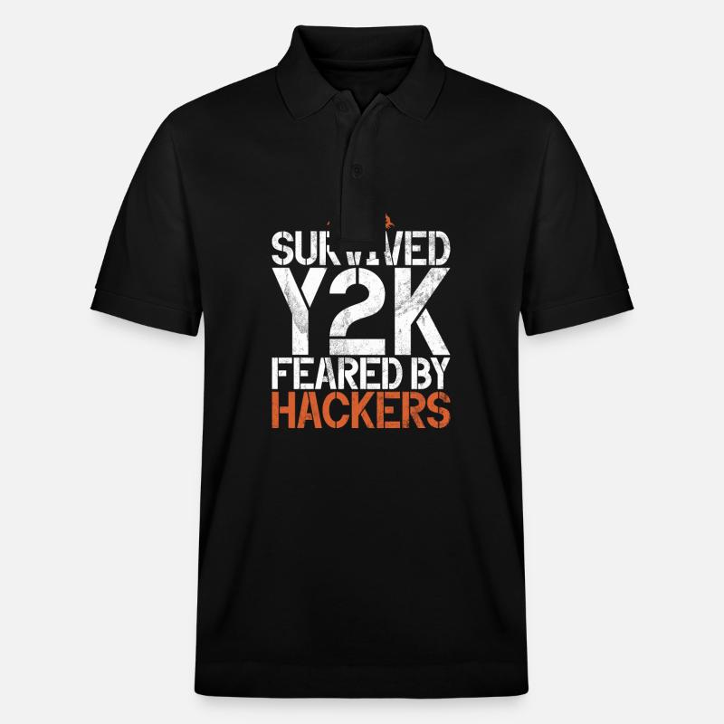 Cyber security hacker hacking - Stanley/Stella Unisex Organic Polo Shirt PREPSTER - black