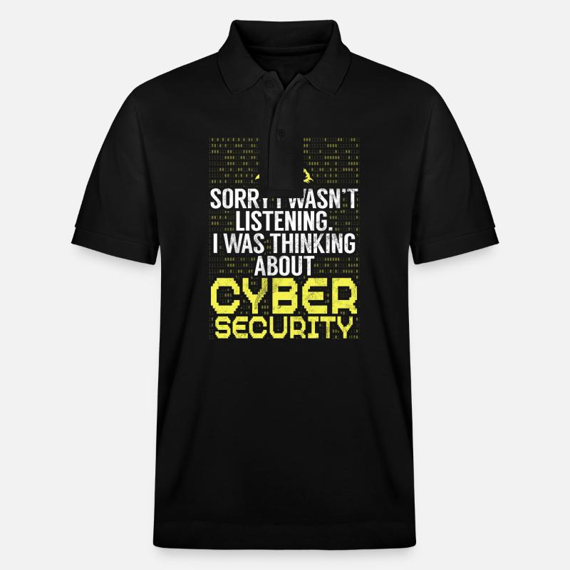 Cyber security hacker hacking - Stanley/Stella Unisex Organic Polo Shirt PREPSTER - black