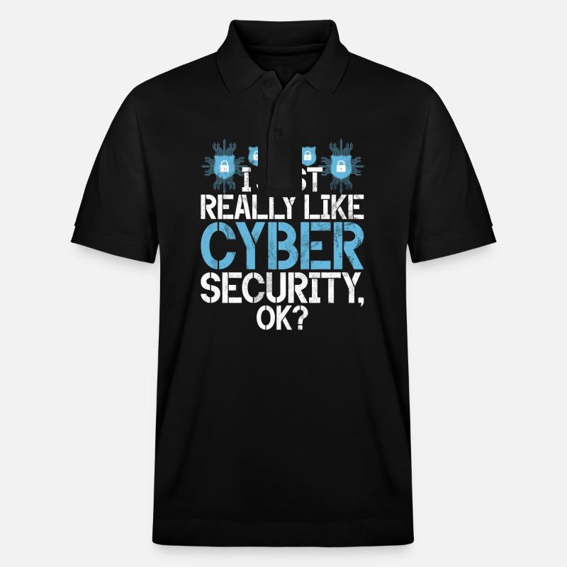 Cyber security hacker hacking - Stanley/Stella Unisex Organic Polo Shirt PREPSTER - black