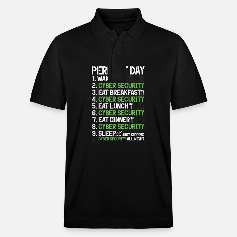 Cyber security hacker hacking - Stanley/Stella Unisex Organic Polo Shirt PREPSTER - black