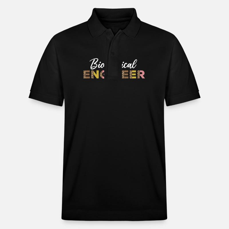 Biomedical Engineer Leopard Pattern - Stanley/Stella Unisex Organic Polo Shirt PREPSTER - black