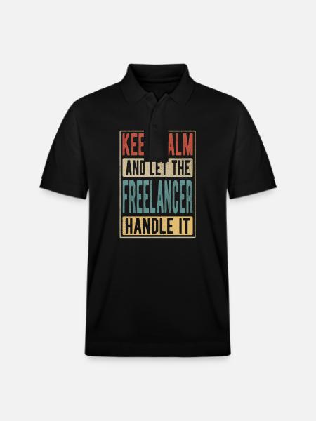 Freelancer Retro Gift - Stanley/Stella Unisex Organic Polo Shirt PREPSTER - black