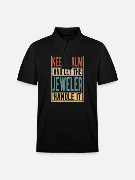 Jeweler Retro Gift - Stanley/Stella Unisex Organic Polo Shirt PREPSTER - black