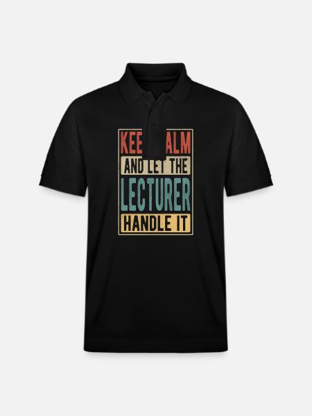 Lecturer Retro Gift - Stanley/Stella Unisex Organic Polo Shirt PREPSTER - black
