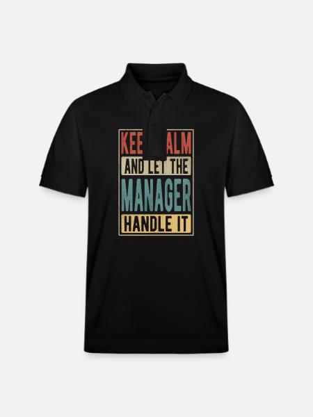 Manager Retro Gift - Stanley/Stella Unisex Organic Polo Shirt PREPSTER - black