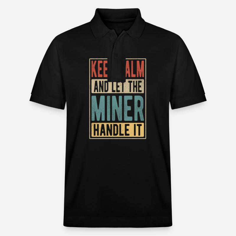Miner Retro Geschenk - Stanley/Stella Unisex Bio-Poloshirt PREPSTER - Schwarz