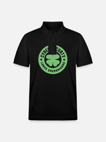 Cyber Security St. Patrick's Day - Stanley/Stella Unisex Organic Polo Shirt PREPSTER - black